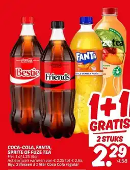 Dekamarkt COCA-COLA, FANTA, SPRITE OF FUZE TEA aanbieding