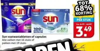 Hoogvliet Sun vaatwastabletten of capsules aanbieding