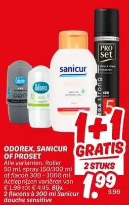Dekamarkt ODOREX, SANICUR OF PROSET aanbieding