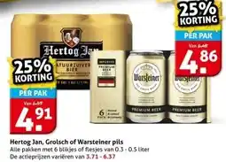 Hoogvliet Hertog Jan, Grolsch of Warsteiner pils aanbieding