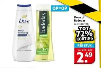 Hoogvliet Dove of Badedas aanbieding