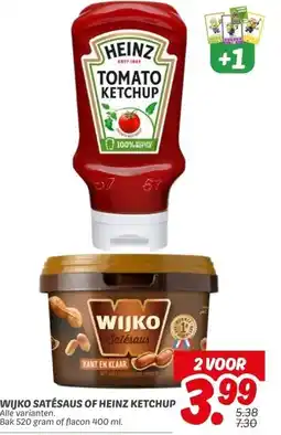 Dekamarkt WIJKO SATÉSAUS OF HEINZ KETCHUP aanbieding