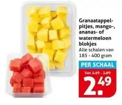 Hoogvliet Granaatappel- pitjes, mango-, ananas-of watermeloen blokjes aanbieding