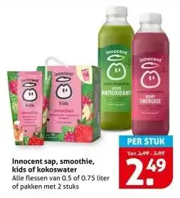 Hoogvliet Innocent sap, smoothie, kids of kokoswater aanbieding