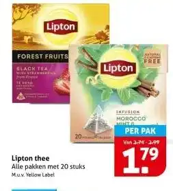 Hoogvliet Lipton thee aanbieding