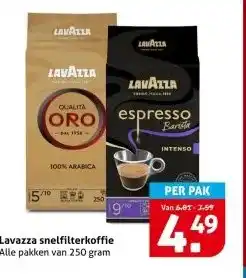 Hoogvliet Lavazza snelfilterkoffie aanbieding