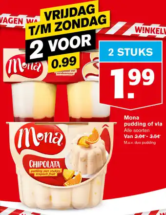 Hoogvliet Mona pudding of vla aanbieding