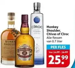 Hoogvliet Monkey Shoulder, Chivas of Ciroc aanbieding