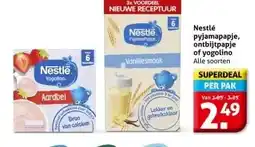 Hoogvliet Nestlé pyjamapapje, ontbijtpapje of yogolino aanbieding