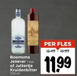Vomar Voordeelmarkt Boomsma Jenever 1 liter of Juttertje Kruidenbitter 700 ml aanbieding