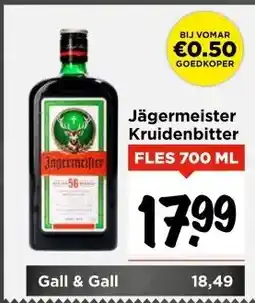 Vomar Voordeelmarkt Jägermeister Kruidenbitter aanbieding