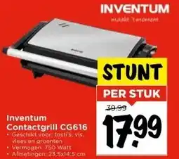 Vomar Voordeelmarkt Inventum Contactgrill CG616 aanbieding