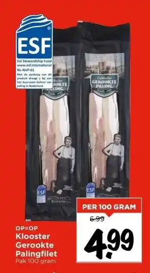 Vomar Voordeelmarkt Klooster Gerookte Palingfilet aanbieding