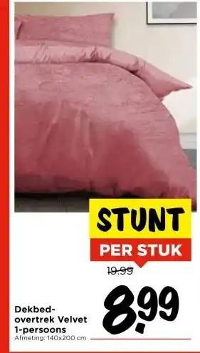 Vomar Voordeelmarkt Dekbed- overtrek Velvet 1-persoons aanbieding