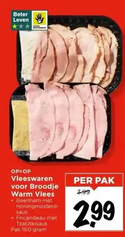 Vomar Voordeelmarkt Vleeswaren voor Broodje Warm Vlees aanbieding