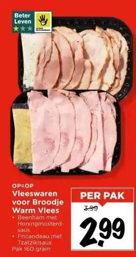 Vomar Voordeelmarkt Vleeswaren voor Broodje Warm Vlees aanbieding