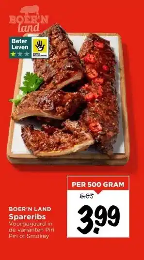 Vomar Voordeelmarkt BOER'N LAND Spareribs aanbieding