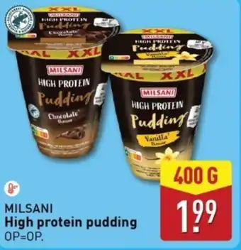 ALDI MILSANI High protein pudding aanbieding