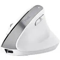 Bol.com Trust Bayo+ - Draadloze Ergonomische Muis - Oplaadbaar - Meerdere Apparaten - Verticaal - Zwart aanbieding