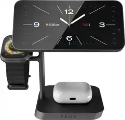 Coolblue Zens 3-in-1 MagSafe en Qi2 Draadloze Oplader 15W met Standaard en Watch Stand aanbieding