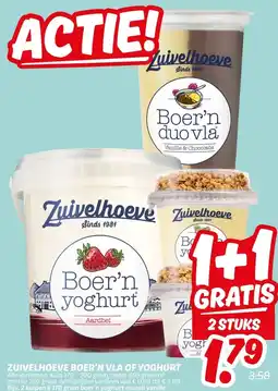 Dekamarkt ZUIVELHOEVE BOER'N VLA OF YOGHURT aanbieding
