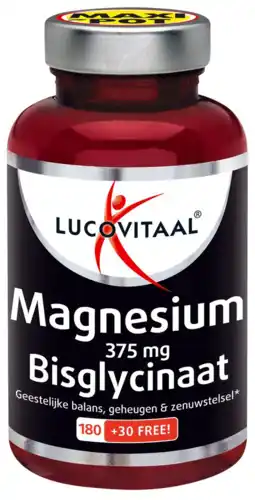 De Online Drogist Lucovitaal Magnesium Bisglycinaat 375mg Tabletten aanbieding