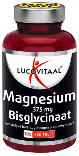 De Online Drogist Lucovitaal Magnesium Bisglycinaat 375mg Tabletten aanbieding