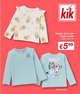 Kik Kinder shirt met lange mouw aanbieding