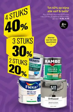 Karwei Op bijna alle verf & beits¹ aanbieding