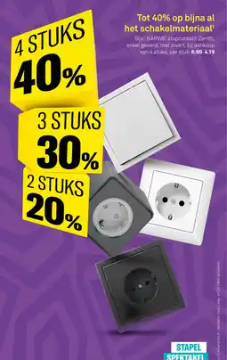 Karwei Op bijna al het schakelmateriaal¹ aanbieding