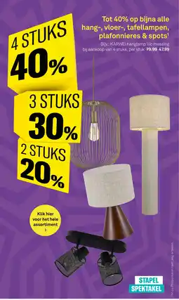 Karwei Op bijna alle hang, vloer, tafellampen, plafonnieres & spots¹ aanbieding