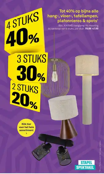 Karwei Op bijna alle hang, vloer, tafellampen, plafonnieres & spots¹ aanbieding