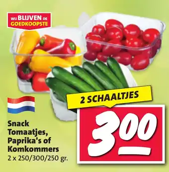 Nettorama Snack Tomaatjes, Paprika's of Komkommers aanbieding