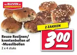 Nettorama Reuze Rozijnen krentenbollen of Mueslibollen aanbieding