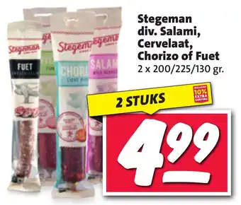 Nettorama Stegeman div. Salami, Cervelaat, Chorizo of Fuet aanbieding