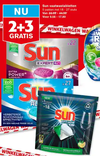 Hoogvliet Sun vaatwastabletten 5 pakken aanbieding