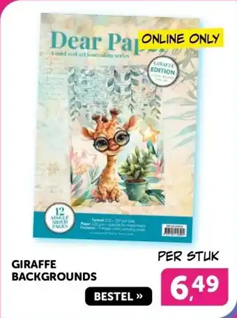 Boekenvoordeel GIRAFFE BACKGROUNDS aanbieding
