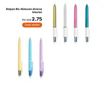 The Read Shop Balpen Bic 4kleuren aanbieding