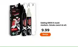The Read Shop Edding 6900 X multi markers 2stuks zwart & wit aanbieding