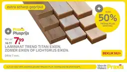 Praxis LAMINAAT TREND TITAN EIKEN, ZOMER EIKEN OF LICHTGRIJS EIKEN. aanbieding
