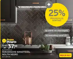 Praxis KERAMISCHE WANDTEGEL NOLITA NEGRO aanbieding