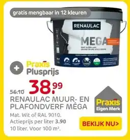Praxis RENAULAC MUUR- EN PLAFONDVERF MÉGA aanbieding