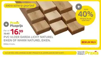 Praxis PVC VLOER GARDA LICHT NATUREL EIKEN OF WARM NATUREL EIKEN. aanbieding