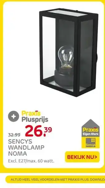 Praxis SENCYS WANDLAMP ΝΟΜΑ aanbieding