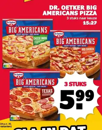 MCD Supermarkt DR. OETKER BIG AMERICANS PIZZA aanbieding
