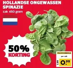 MCD Supermarkt HOLLANDSE ONGEWASSEN SPINAZIE aanbieding