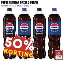 MCD Supermarkt PEPSI REGULAR OF ZERO SUGAR aanbieding
