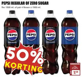 MCD Supermarkt PEPSI REGULAR OF ZERO SUGAR aanbieding