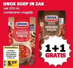 MCD Supermarkt UNOX SOEP IN ZAK aanbieding