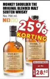MCD Supermarkt MONKEY SHOULDER THE ORIGINAL BLENDED MALT SCOTCH WHISKY aanbieding